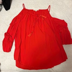 This is a long sleeve dress up shirt!! It has straps but comes off shoulder